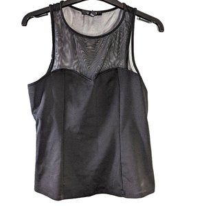 U 2 B Woman’s Mesh Top Black Tank Camisole Top Large (L)